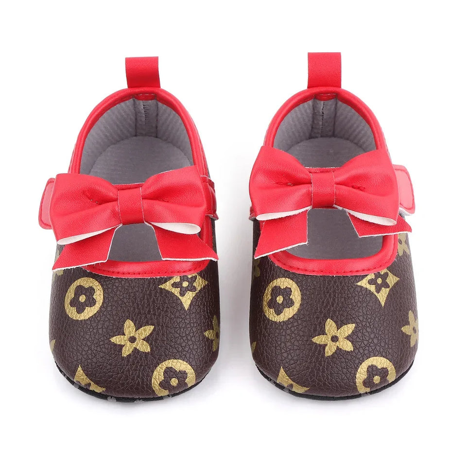Baby Girls Shoes Love Bow Soft Soled Non-slip Footwear First Walkers Crib Shoes Toddler Girls Shoes