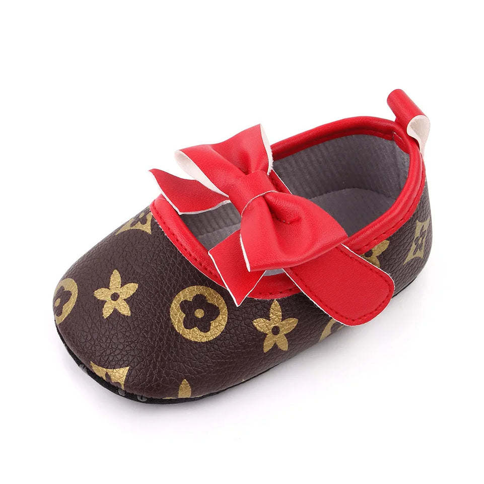 Baby Girls Shoes Love Bow Soft Soled Non-slip Footwear First Walkers Crib Shoes Toddler Girls Shoes