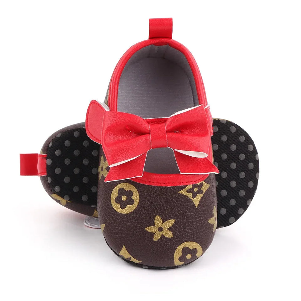 Baby Girls Shoes Love Bow Soft Soled Non-slip Footwear First Walkers Crib Shoes Toddler Girls Shoes